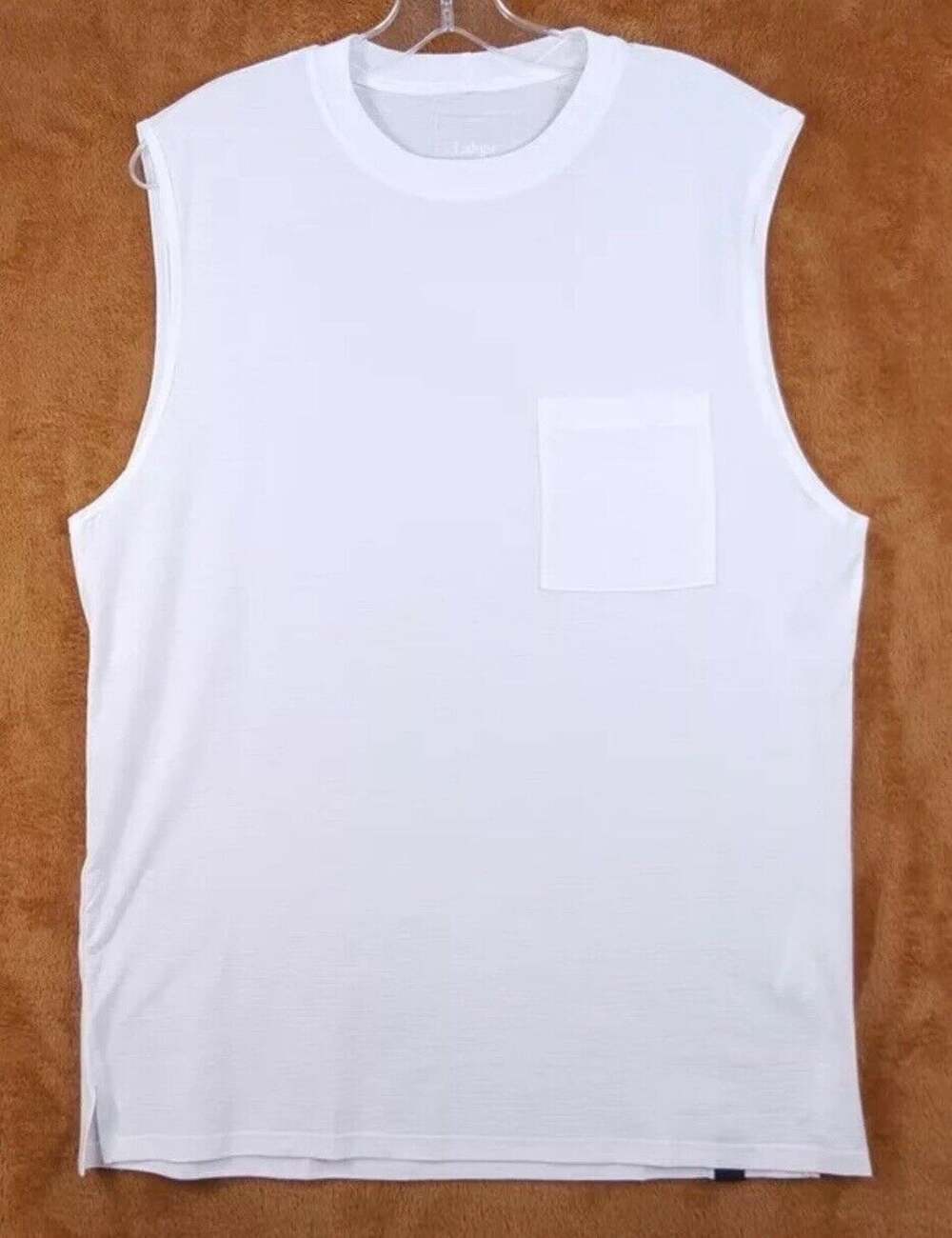 LUNYA LAHGO Men’s White Sleep Shirt Pullover Cool Muscle Tee Supima Cotton Large
